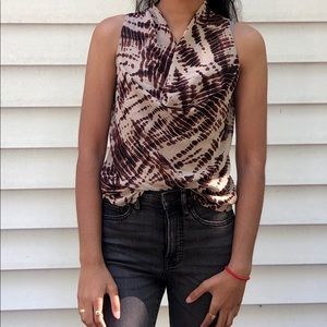 Chic snakeskin printed scoop top - Ann Taylor